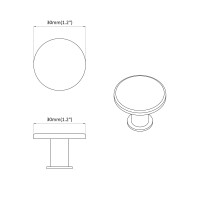 Produktbild för Handtag 12 pcs Svart Ø30 mm Aluminium