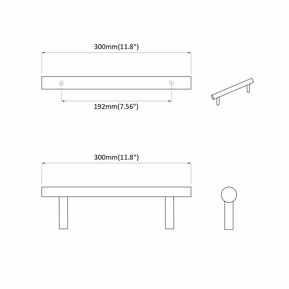 Produktbild för Skåphandtag 2 pcs Silver 300 mm Rostfritt stål