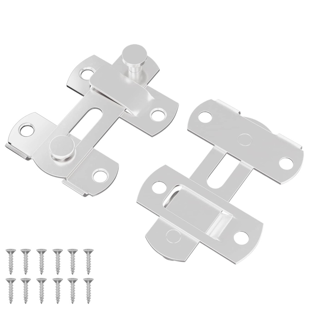 Produktbild för Dörrlås 2 pcs Silver 70 x 8 mm Stål