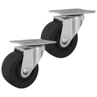 Produktbild för Svängbart hjul 2 pcs Silver 60 x 60 x 50 mm Järn och nylon