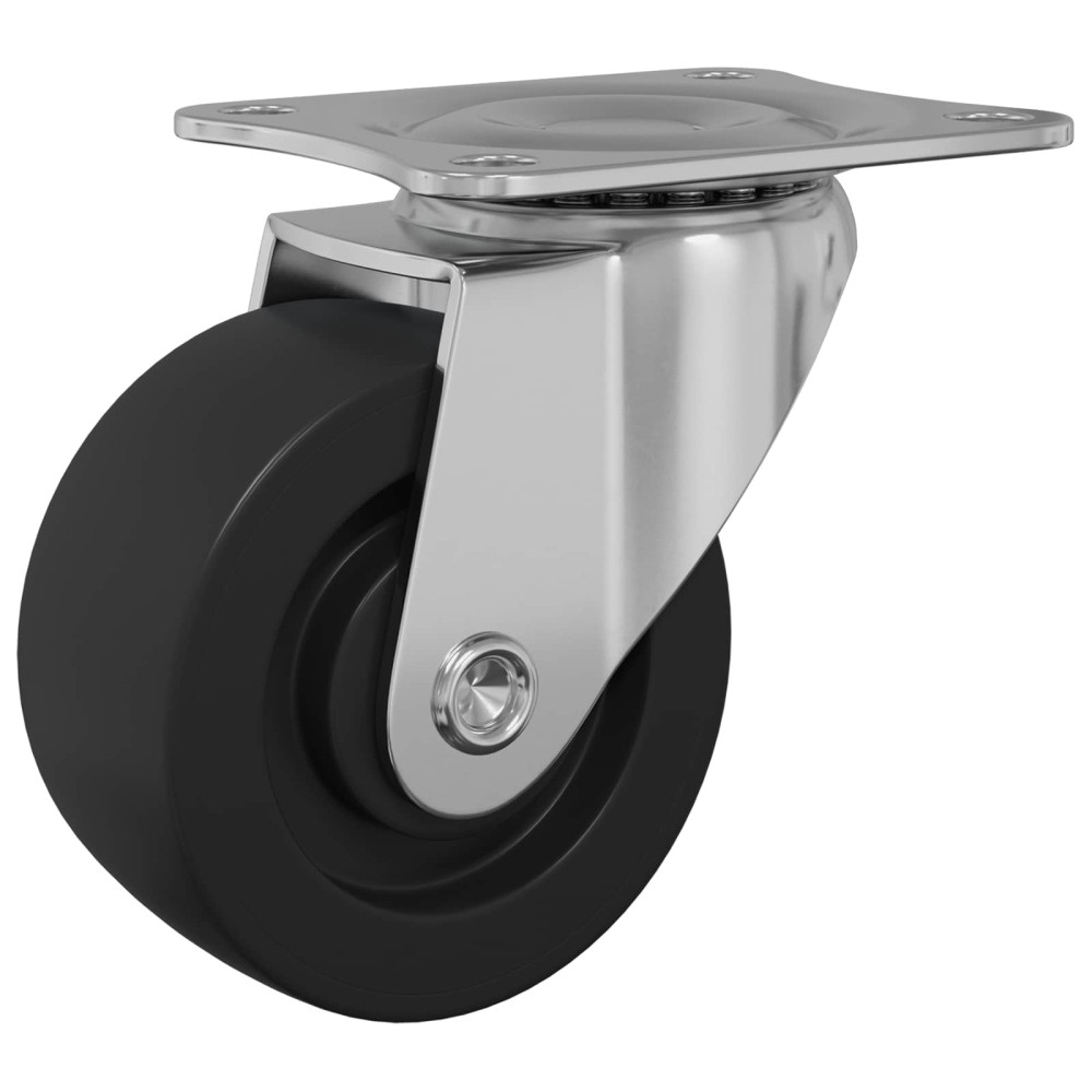 Produktbild för Svängbart hjul 2 pcs Silver 60 x 60 x 50 mm Järn och nylon