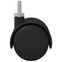 Produktbild för Hjul 2 pcs Svart 40,1 x 37,8 mm PP och järn