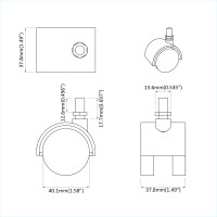 Produktbild för Hjul 2 pcs Svart 40,1 x 37,8 mm PP och järn