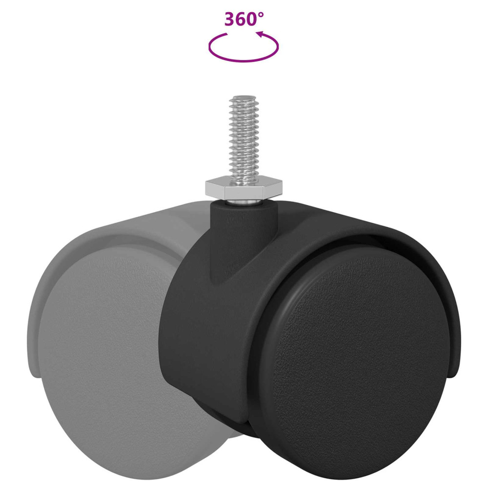 Produktbild för Hjul 12 pcs Svart 40,1 x 37,8 mm PP och järn