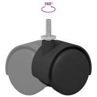 Produktbild för Hjul 12 pcs Svart 40,1 x 37,8 mm PP och järn