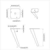 Produktbild för Stående fötter 12 pcs Svart 56 x 56 x 100 mm Järn