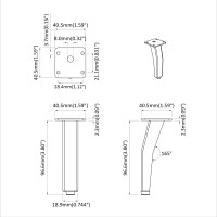 Produktbild för Stående Fötter 12 pcs Svart 40 x 40 x 100 mm Järn