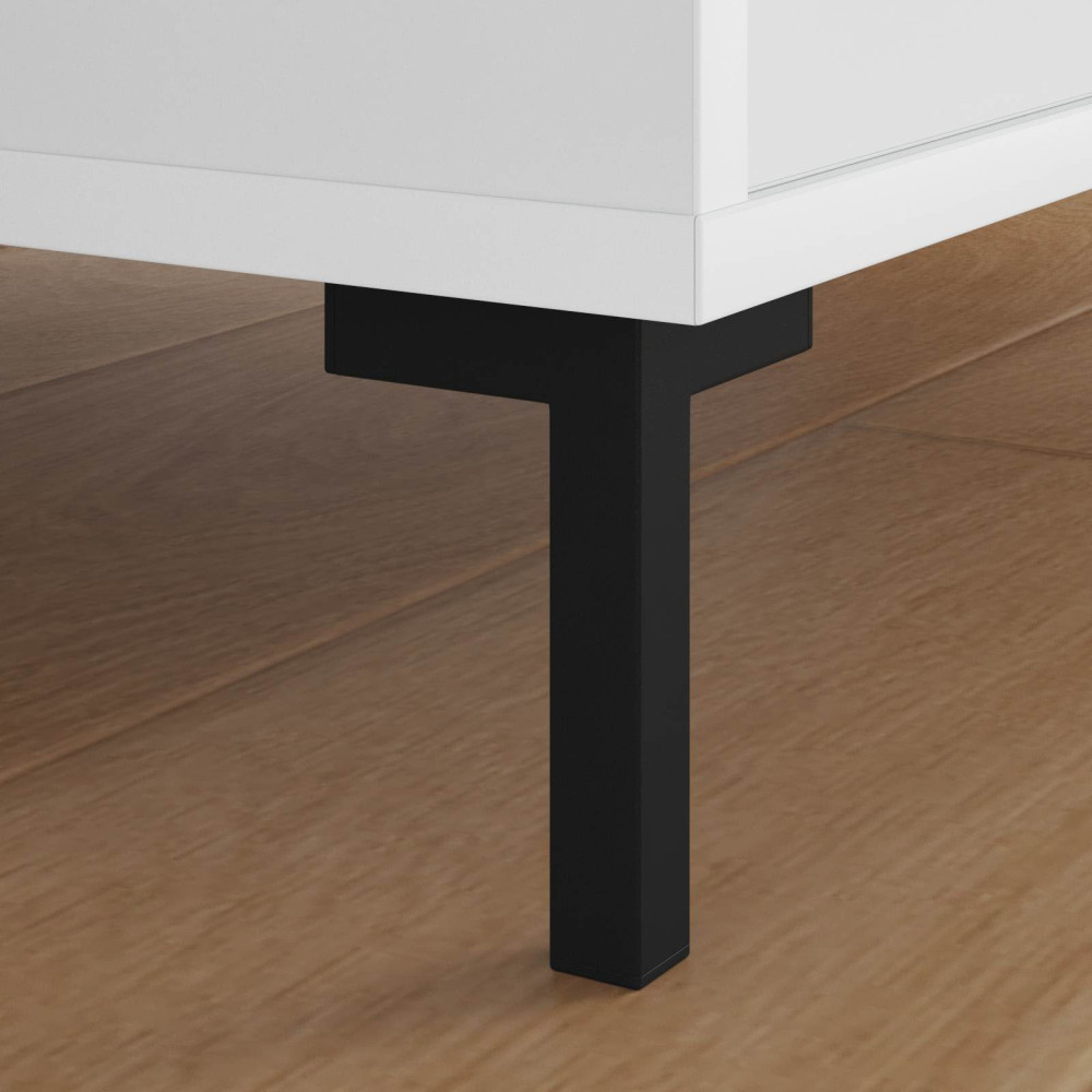 Produktbild för Stående Fötter 2 pcs Svart 57 x 57 x 100 mm Järn