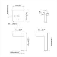 Produktbild för Stående Fötter 2 pcs Svart 57 x 57 x 100 mm Järn