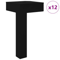 Produktbild för Stående Fötter 12 pcs Svart 57 x 57 x 100 mm Järn