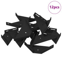 Produktbild för Hörnskena 12 pcs Svart 138,5 x 50,5 x 16 mm Järn