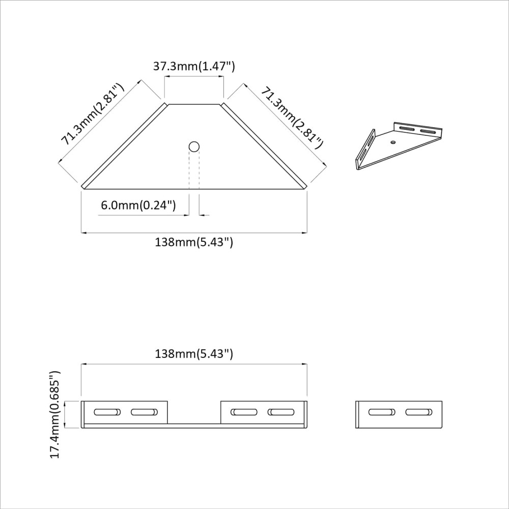 Produktbild för Hörnskena 12 pcs Svart 138,5 x 50,5 x 16 mm Järn
