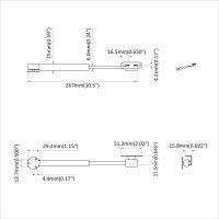 Produktbild för Hydraulisk Gasfjäder 12 pcs Silver 280 x 17 x 16 mm