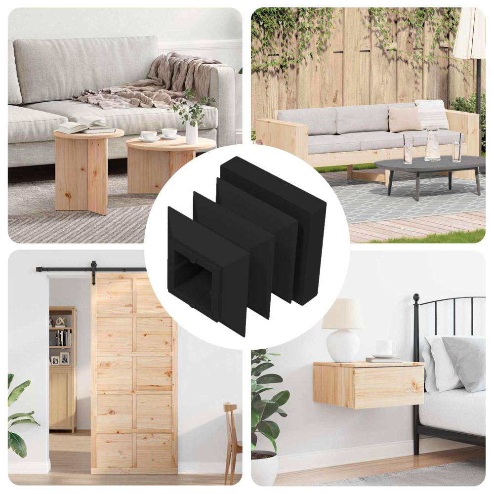 Produktbild för Slutkåpor 12 pcs Svart 15 x 15 x 15 mm PP