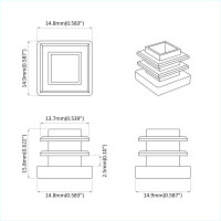 Produktbild för Slutkåpor 10909 pcs Svart 15 x 15 x 15 mm PP