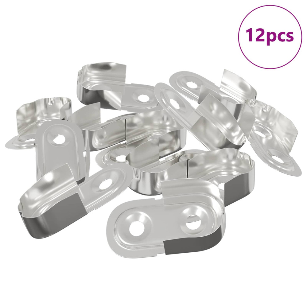 Produktbild för Klädhängarefäste 12 pcs Vitt zink 40 x 18 x 10 mm Järn
