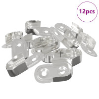Produktbild för Klädhängarefäste 12 pcs Vitt zink 40 x 18 x 10 mm Järn