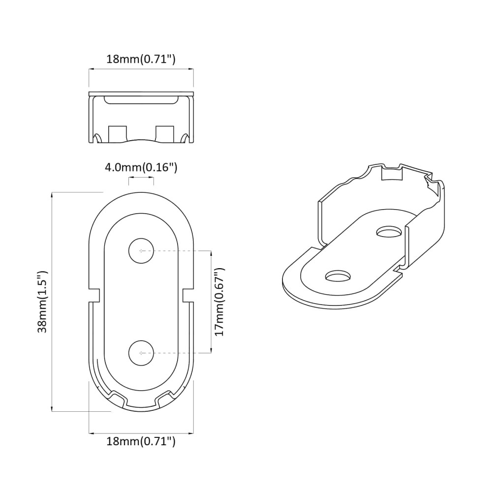 Produktbild för Klädhängarefäste 12 pcs Vitt zink 40 x 18 x 10 mm Järn