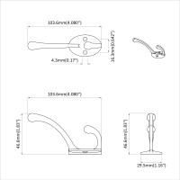 Produktbild för Klädhängare 12 pcs Svart 102 x 29 x 47 mm Zinklegering