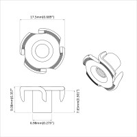 Produktbild för Prongad T-mutter 2 pcs Silver M6 mm Stål