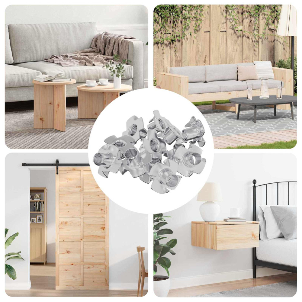 Produktbild för Prongad T-mutter 7200 pcs Silver M6 mm Stål