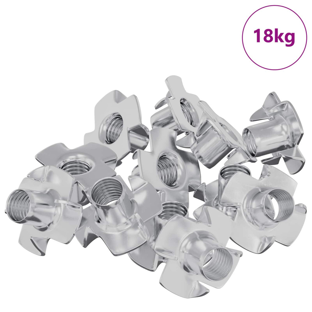 Produktbild för Prongad T-mutter 7200 pcs Silver M6 mm Stål
