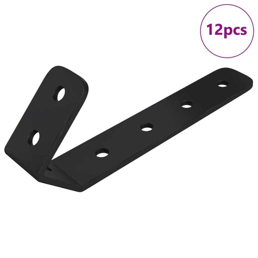 Produktbild för Krokar 12 pcs Svart M5 x 110 mm Järn