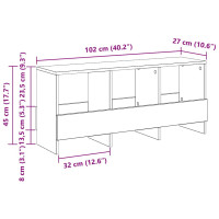 Produktbild för Tidningshylla Betonggrå 102 x 30 x 45 cm