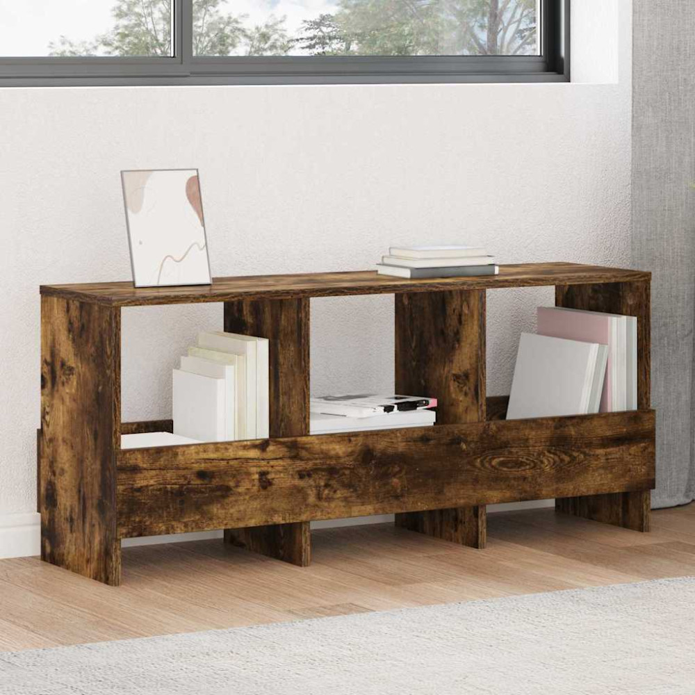 Produktbild för Tidningshylla Rökt ek 102 x 30 x 45 cm