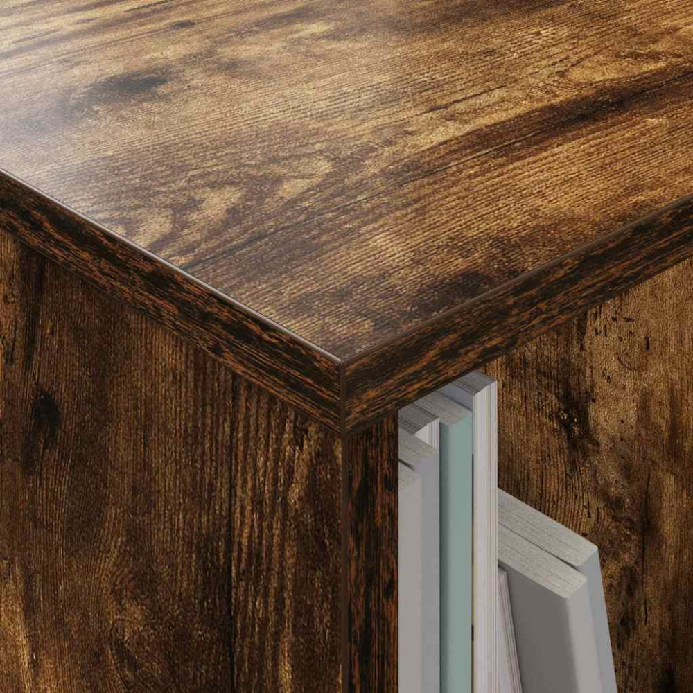 Produktbild för Tidningshylla Rökt ek 102 x 30 x 45 cm
