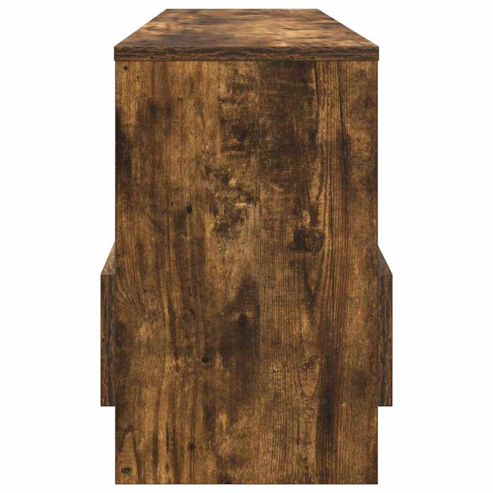 Produktbild för Tidningshylla Rökt ek 102 x 30 x 45 cm