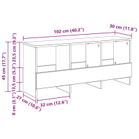 Produktbild för Tidningshylla Gammalt trä 102 x 30 x 45 cm