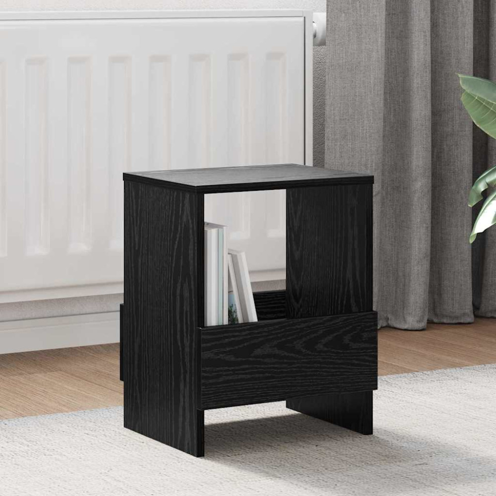 Produktbild för Tidningshylla Svart Ek 35 x 30 x 45 cm