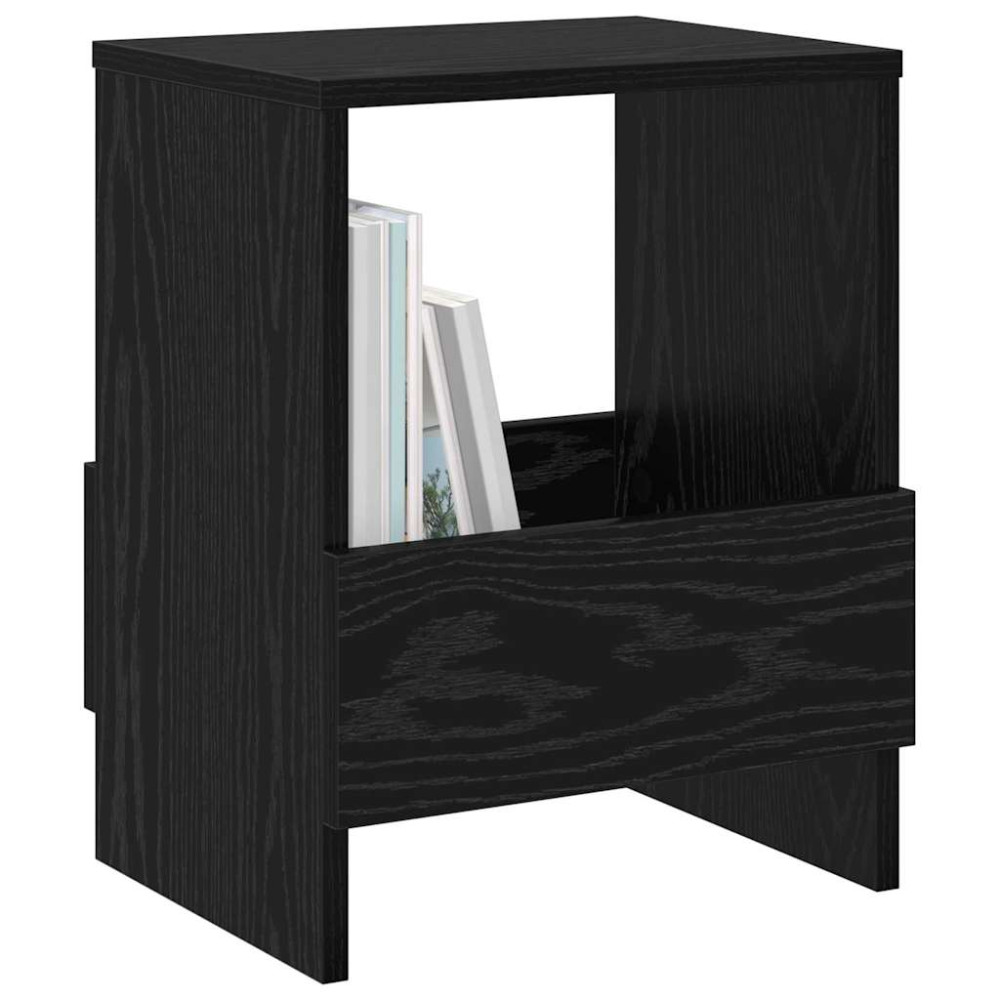 Produktbild för Tidningshylla Svart Ek 35 x 30 x 45 cm