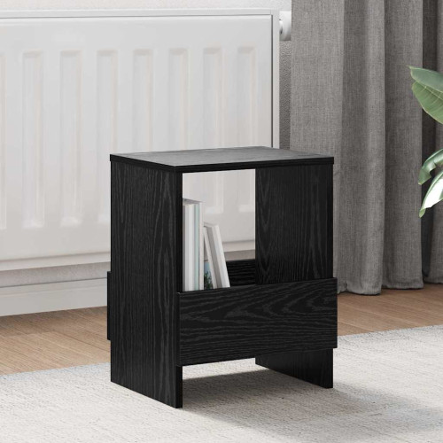 vidaXL Tidningshylla 2 pcs Svart Ek 35 x 30 x 45 cm