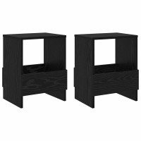 Produktbild för Tidningshylla 2 pcs Svart Ek 35 x 30 x 45 cm