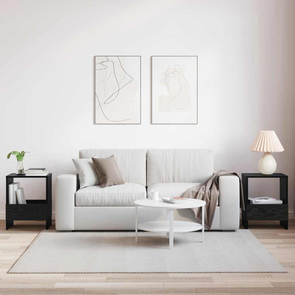 Produktbild för Tidningshylla 2 pcs Svart Ek 35 x 30 x 45 cm