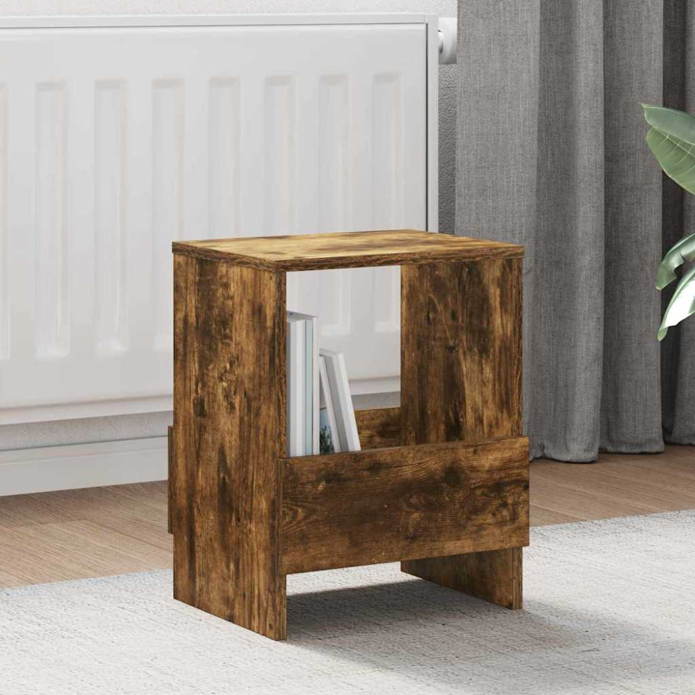 Produktbild för Tidningshylla Rökt ek 35 x 30 x 45 cm