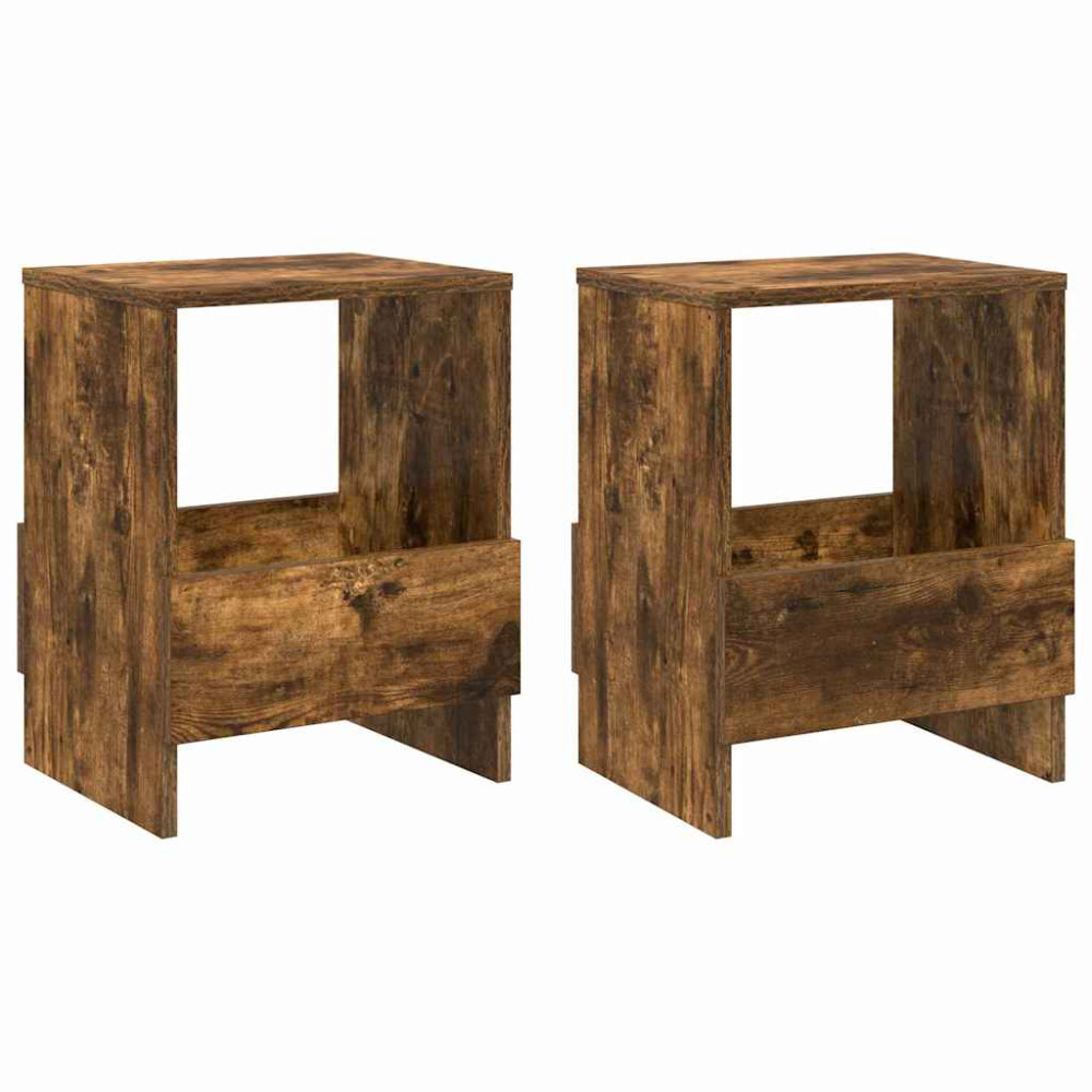 Produktbild för Tidningshylla 2 pcs Rökt ek 35 x 30 x 45 cm