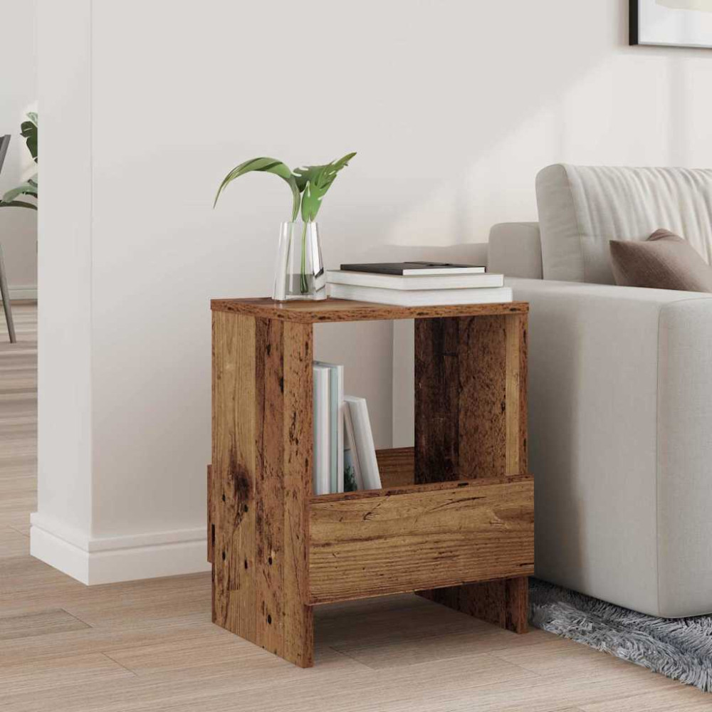 Produktbild för Tidningshylla Gammalt trä 35 x 30 x 45 cm