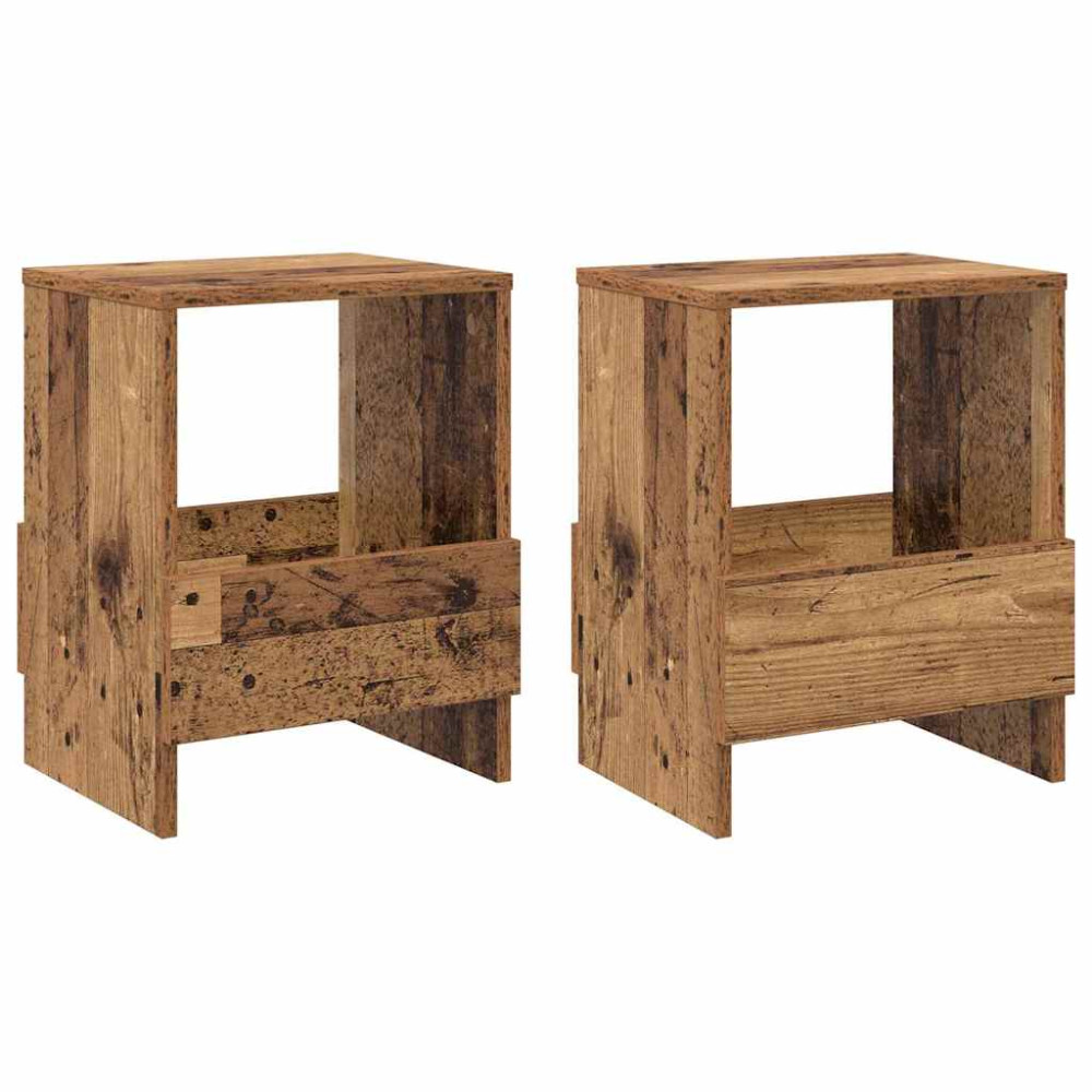 Produktbild för Tidningshylla 2 pcs Gammalt trä 35 x 30 x 45 cm