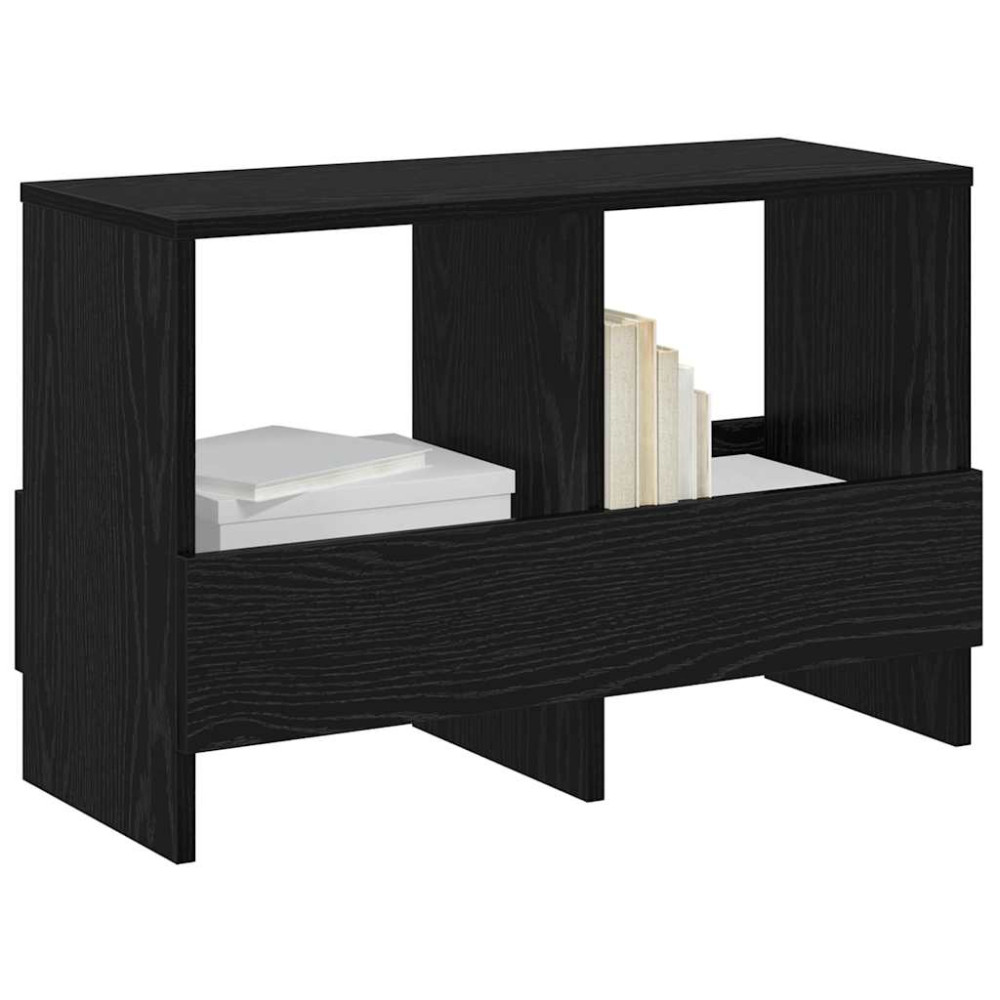 Produktbild för Tidningshylla Svart Ek 68,5 x 30 x 45 cm
