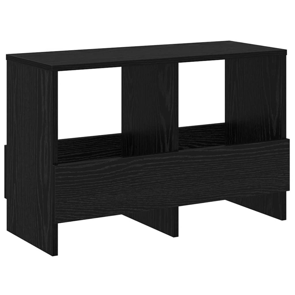 Produktbild för Tidningshylla Svart Ek 68,5 x 30 x 45 cm