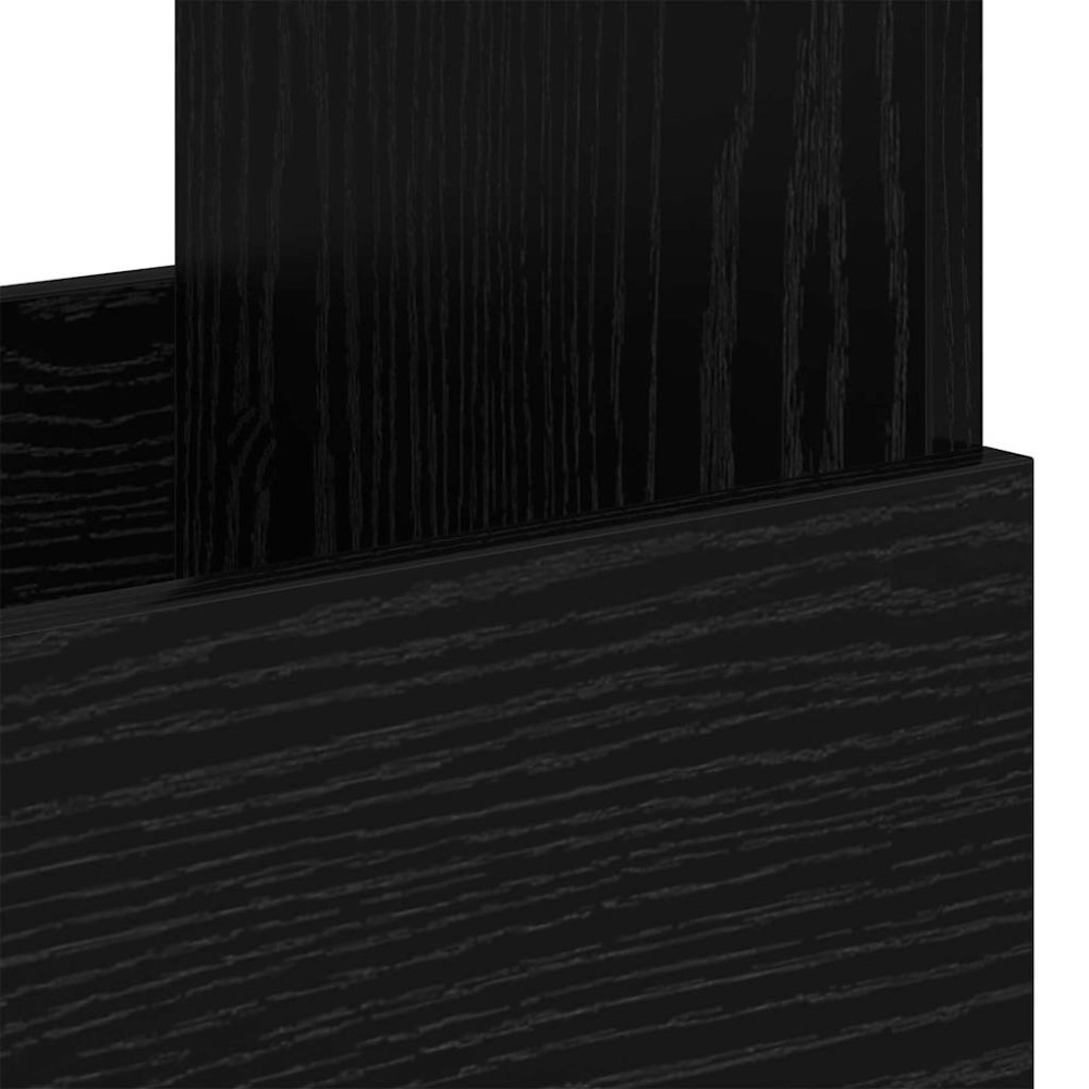 Produktbild för Tidningshylla Svart Ek 68,5 x 30 x 45 cm