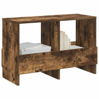 Produktbild för Tidningshylla Rökt ek 68,5 x 30 x 45 cm