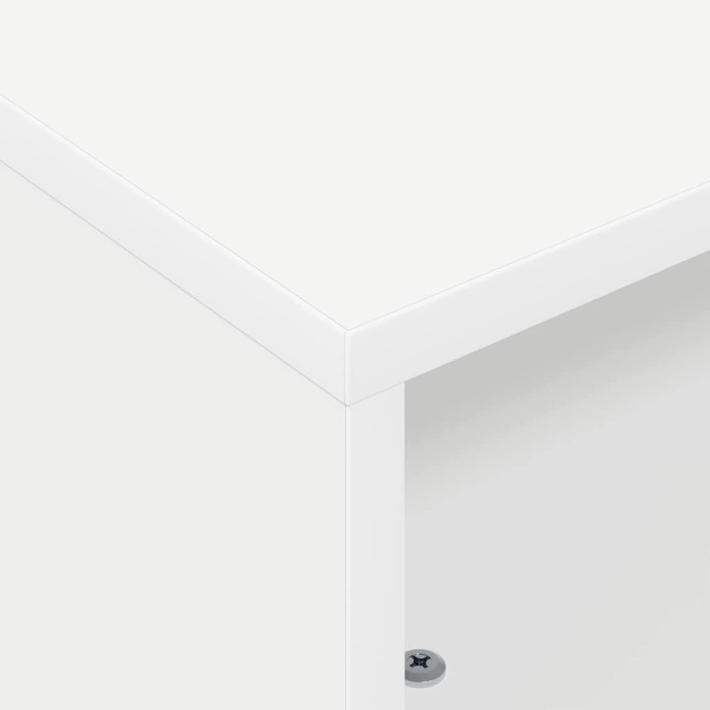 Produktbild för Sido bord med hjul Vit 50,5 x 50 x 30 cm Konstruerat trä