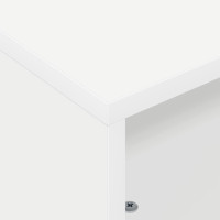 Produktbild för Sido bord med hjul Vit 50,5 x 50 x 30 cm Konstruerat trä