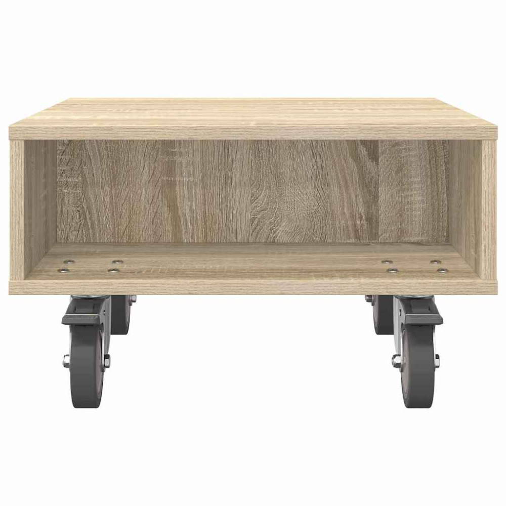 Produktbild för Sido bord med hjul Sonoma-ek 50,5 x 50 x 30 cm Konstruerat trä