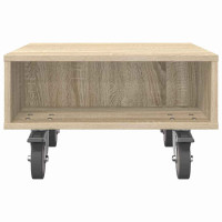 Produktbild för Sido bord med hjul Sonoma-ek 50,5 x 50 x 30 cm Konstruerat trä