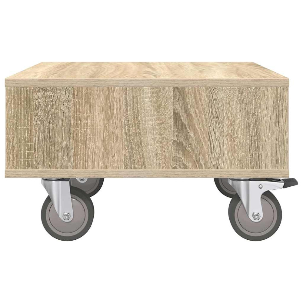 Produktbild för Sido bord med hjul Sonoma-ek 50,5 x 50 x 30 cm Konstruerat trä